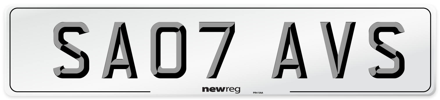 SA07 AVS Number Plate from New Reg